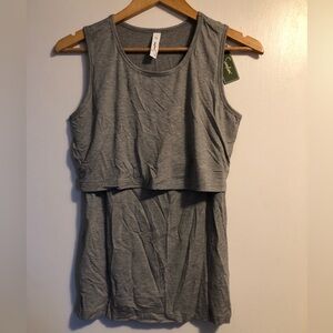Layered Nursing Tank Top in Heather Gray - Unbranded